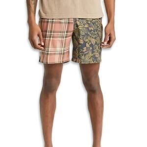 BP. Shorts Plaid Floral Design Adjustable Drawstring Soft Multicolor Men's L NWT